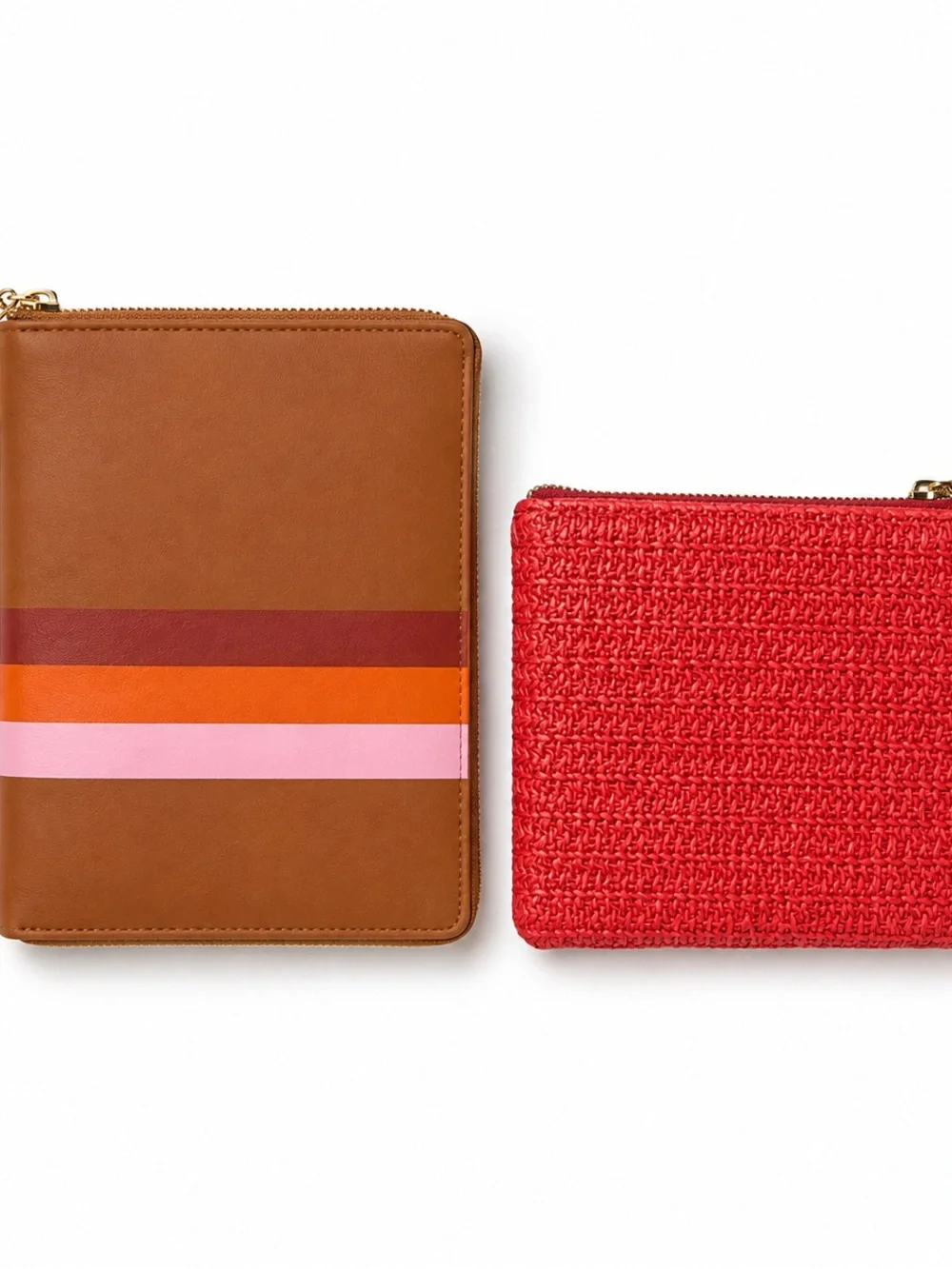 ipsy Mixed Color Makeup Pouch Set - Pink, Gold, Coral, Lavender, Blue, Tan